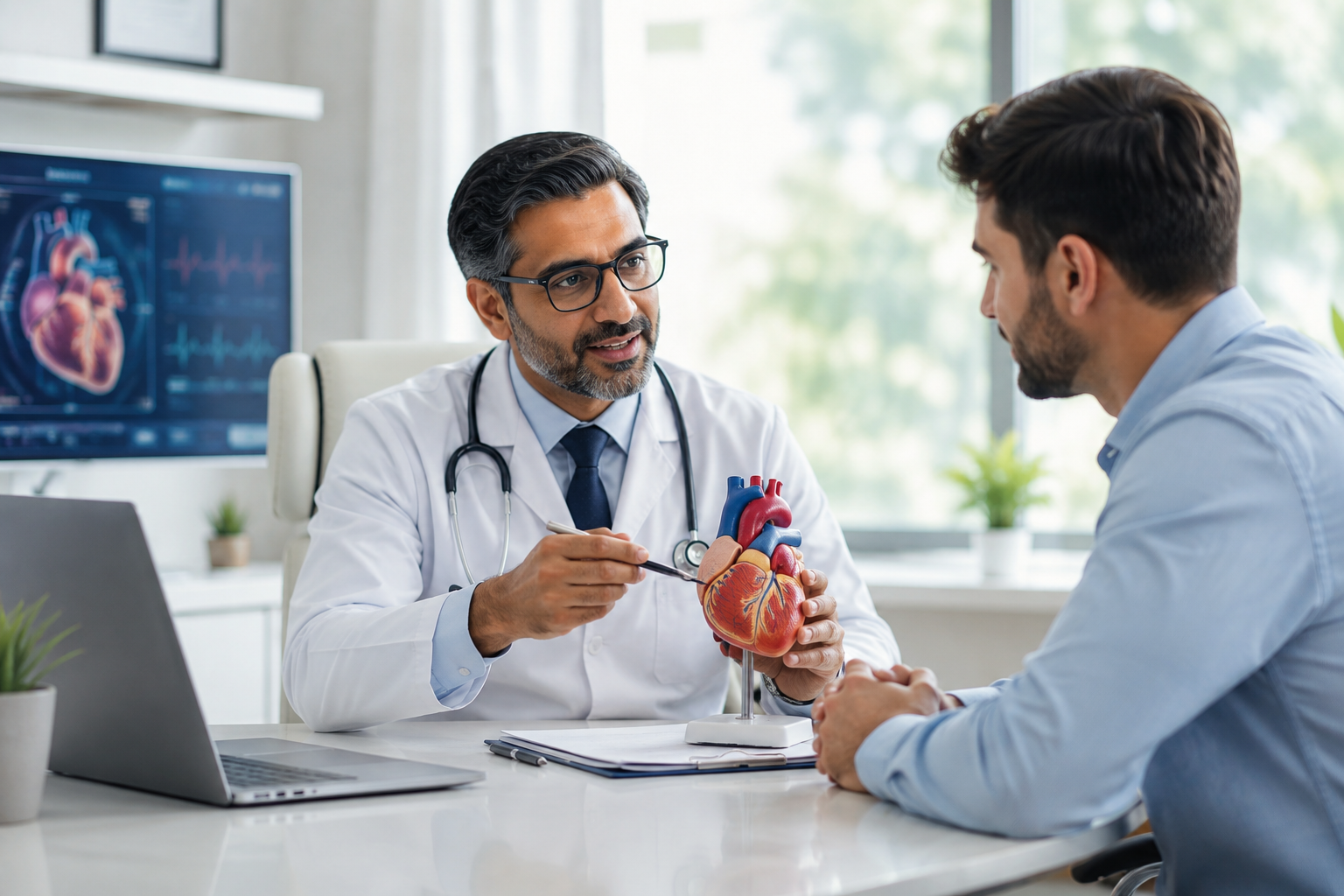 Cardiologist providing heart care consultation in India